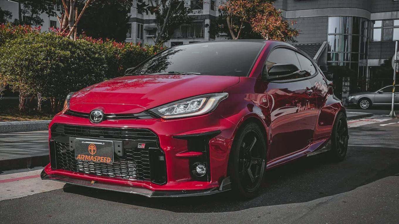 Toyota GR Yaris with the full ARMASPEED carbon kit.