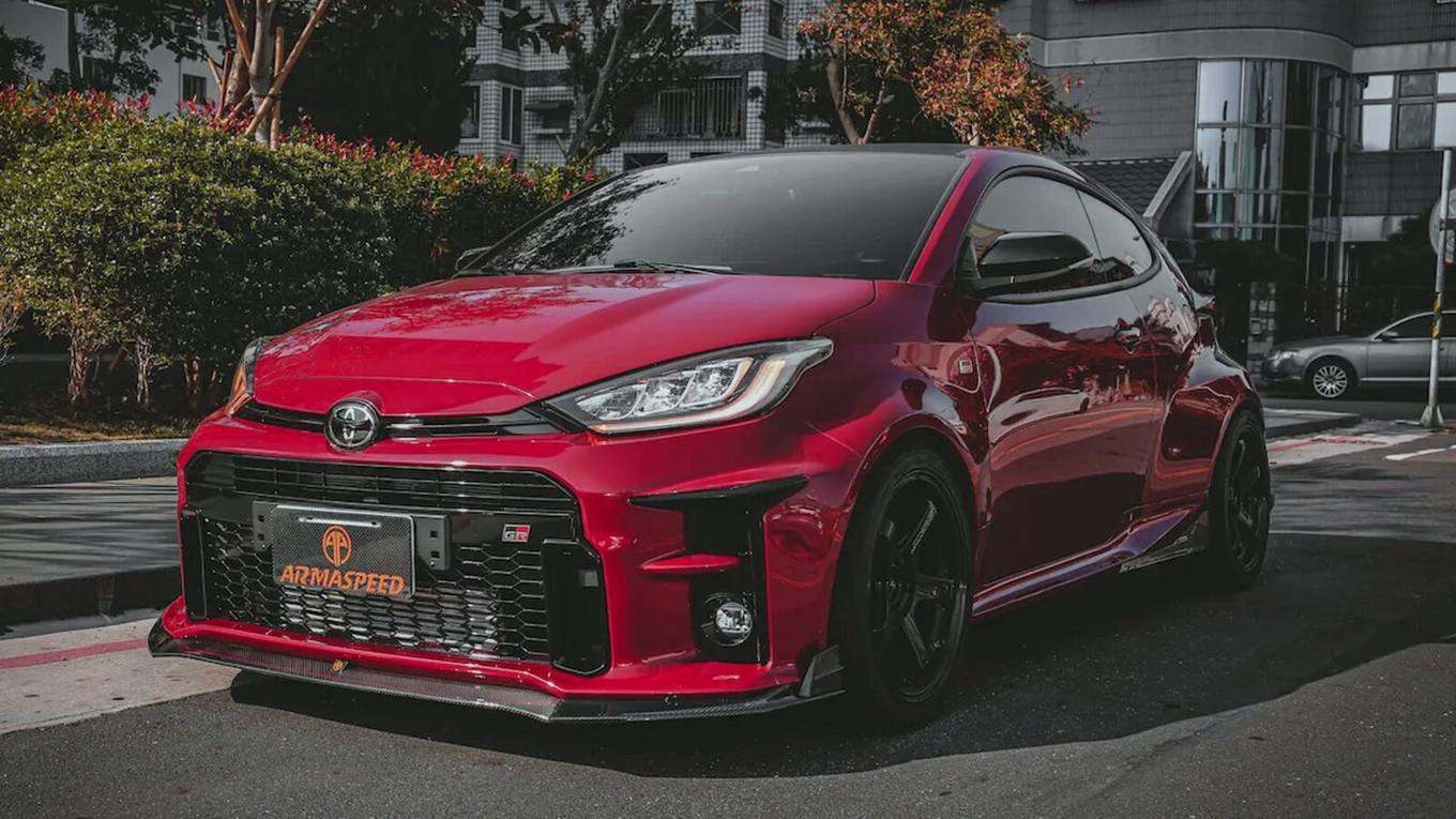 Toyota GR Yaris with the full ARMASPEED carbon kit.