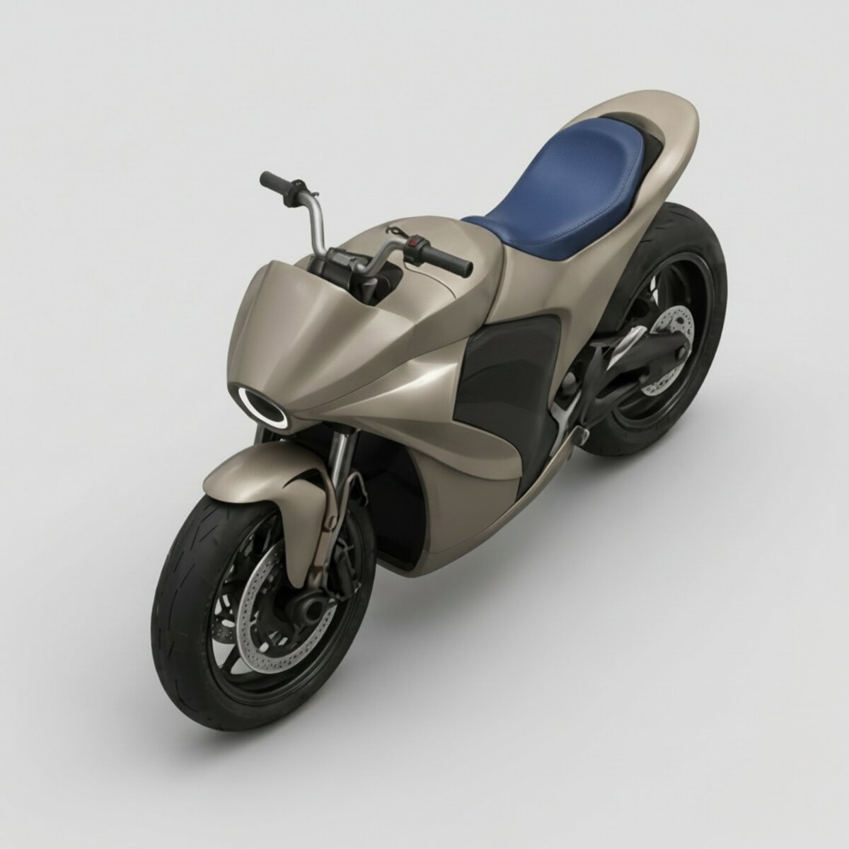E.Jet front three-quarter from an elevated angle, seat top visible.