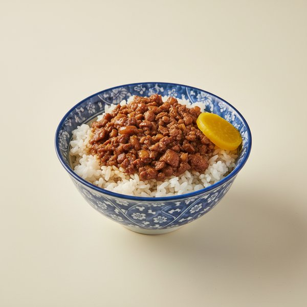 Braised pork over white rice.