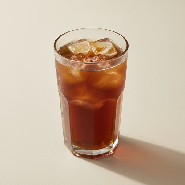 Dark amber winter melon tea in a glass.