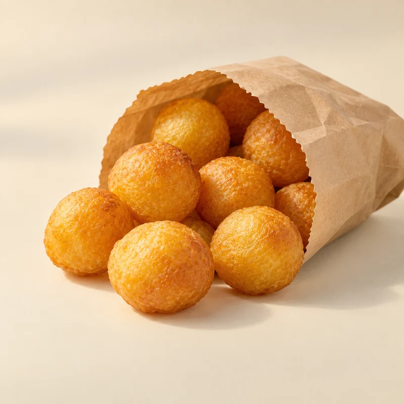 Round golden sweet potato balls.