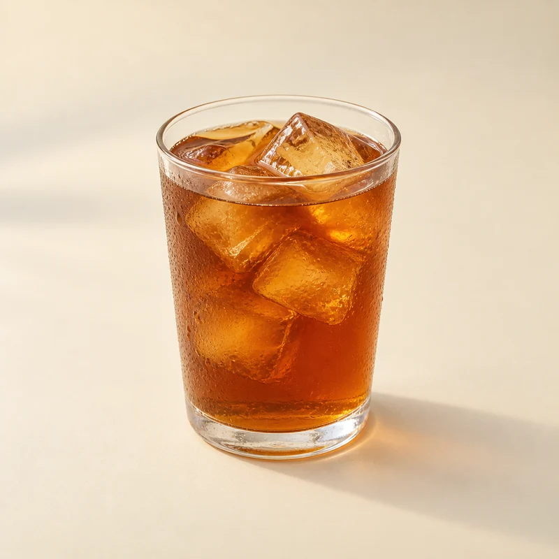 Dark amber winter melon tea in a glass.